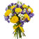 bouquet of yellow roses and irises. Belarus
